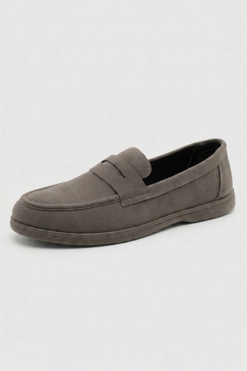 Loafers Men - Slip On Penny Style with Low Sole | Casual — Grey