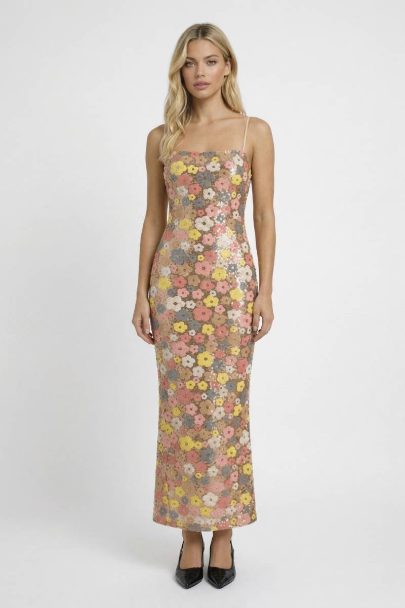 Maxi Dress Women - Floral Print Bodycon Strappy | Elegant - Floral Multi