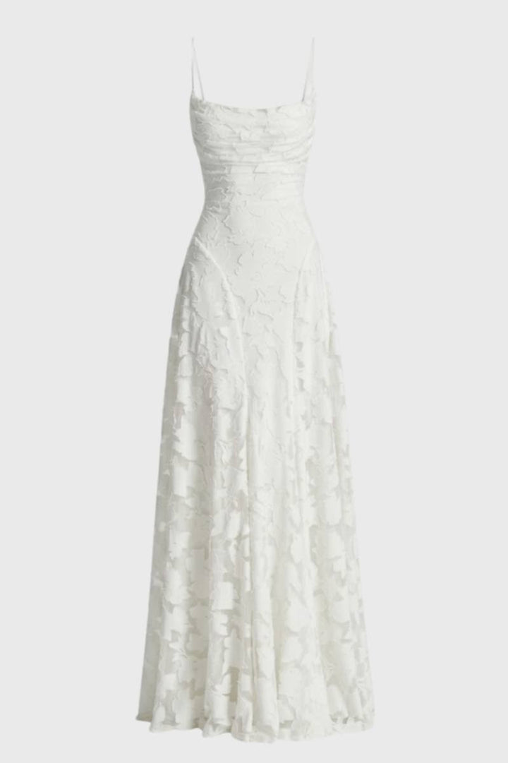 Maxi Dress Women - Textured Slip Style with Adjustable Straps | Chic — White