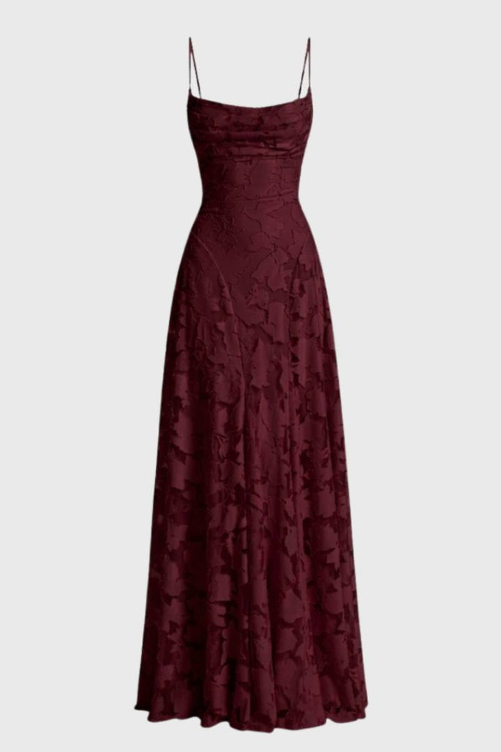 Maxi Dress Women - Textured Slip Style with Adjustable Straps | Chic — Burgundy