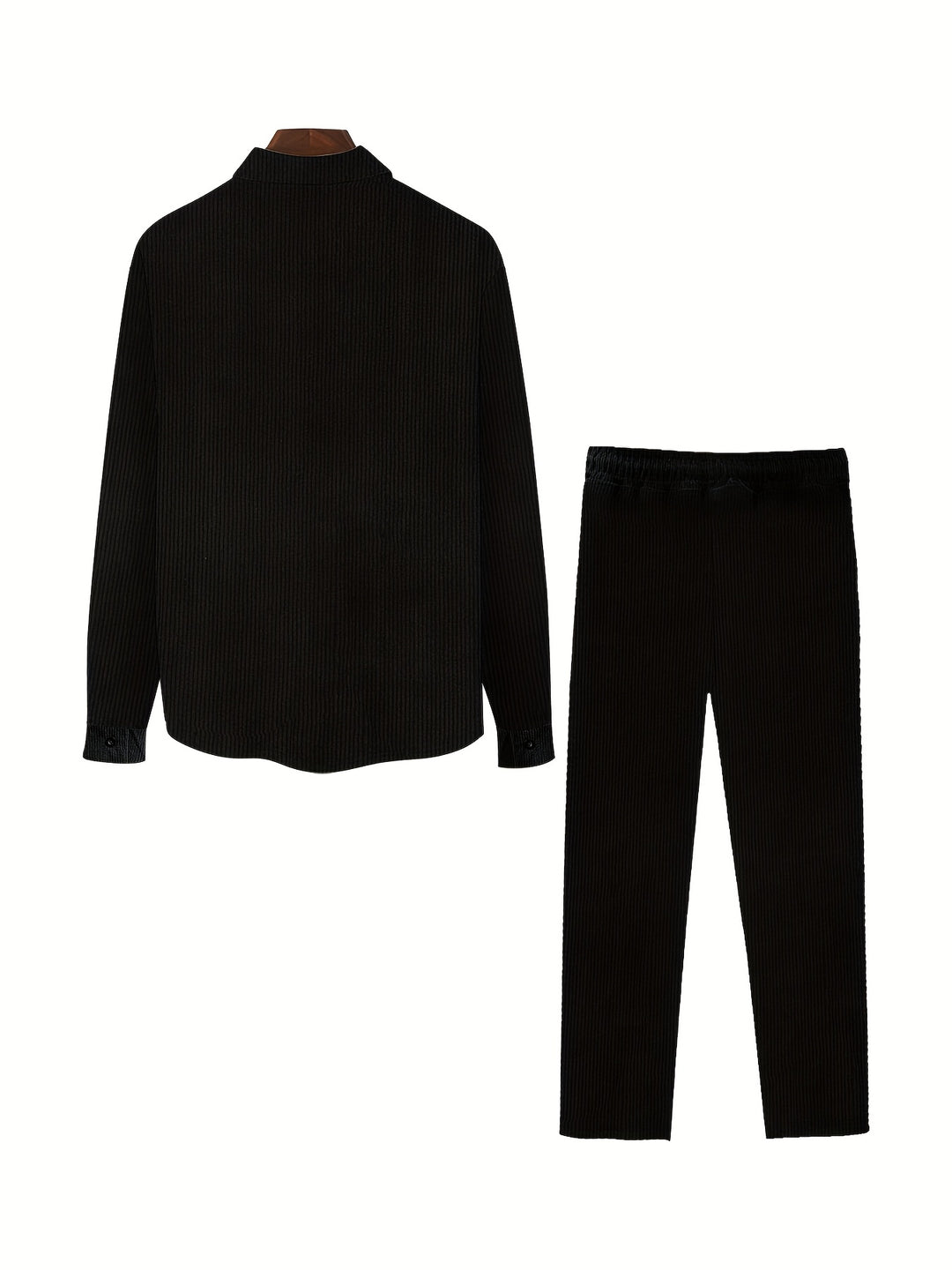 Men's Co-ord Set - Long Sleeve Shirt with Matching Trousers | Elegant