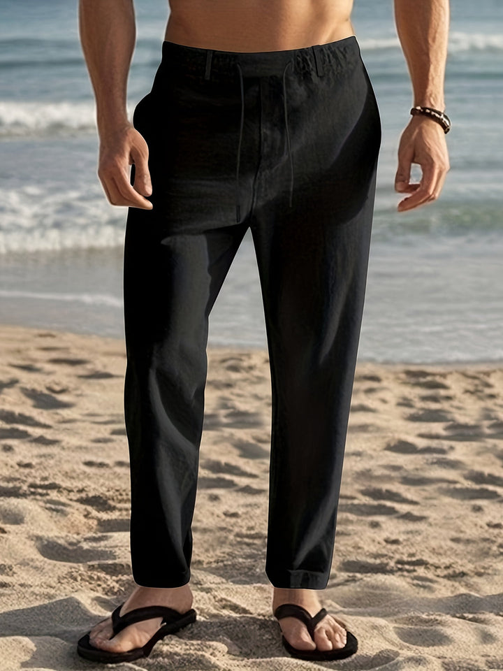 Men's Trousers - Relaxed Fit Drawstring Waist | Summer Casual Style
