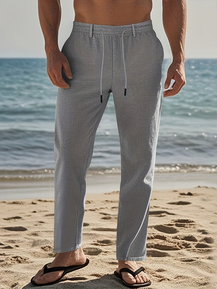 Men's Trousers - Relaxed Fit Drawstring Waist | Summer Casual Style