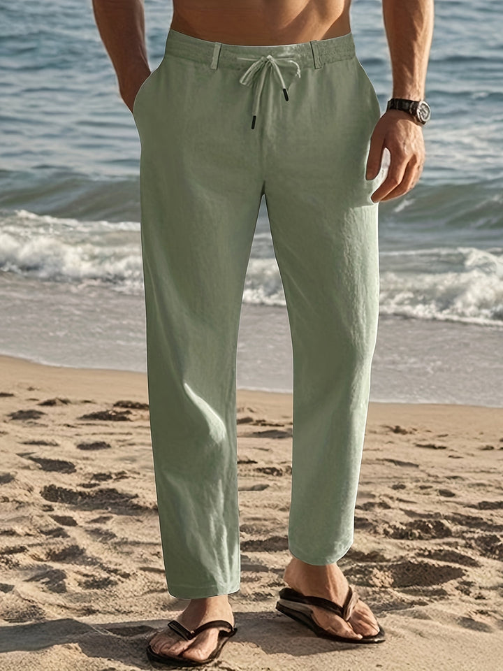 Men's Trousers - Relaxed Fit Drawstring Waist | Summer Casual Style
