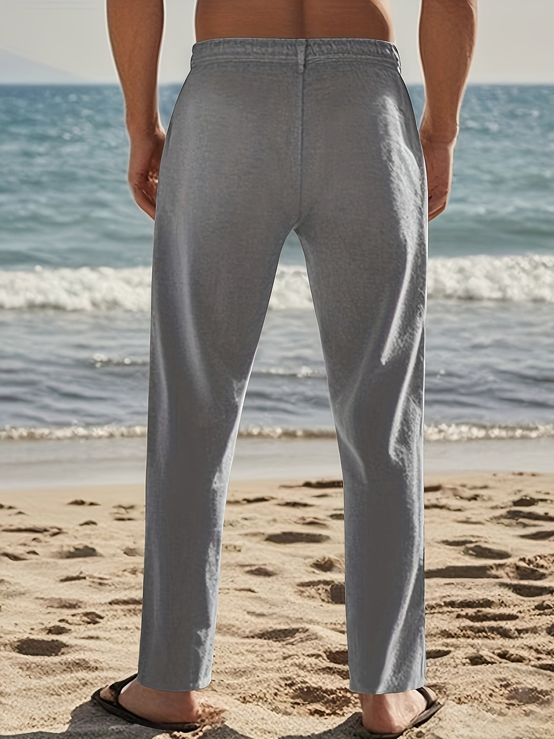 Men's Trousers - Relaxed Fit Drawstring Waist | Summer Casual Style