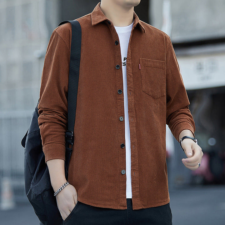 Men's Shirt - Regular Fit Long Sleeve with Chest Pocket | Casual