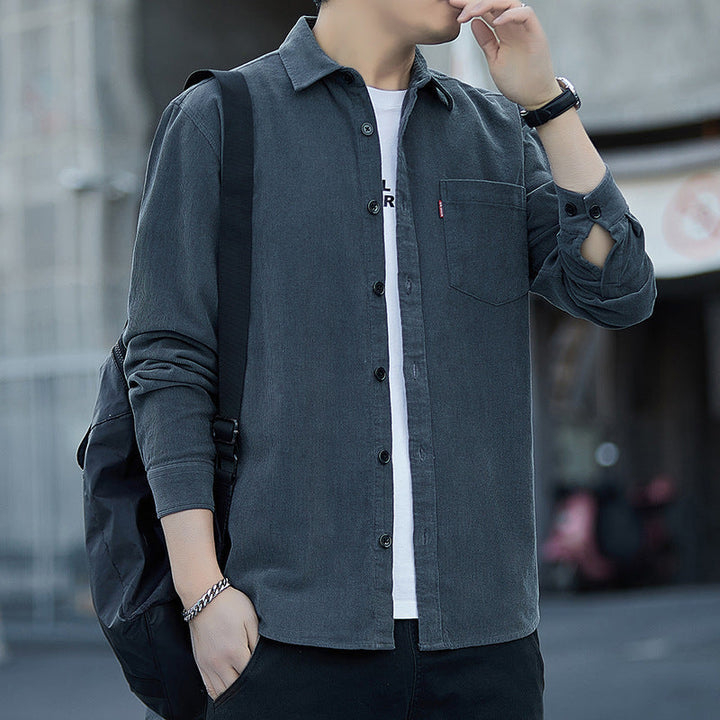Men's Shirt - Regular Fit Long Sleeve with Chest Pocket | Casual