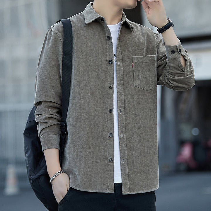 Men's Shirt - Regular Fit Long Sleeve with Chest Pocket | Casual