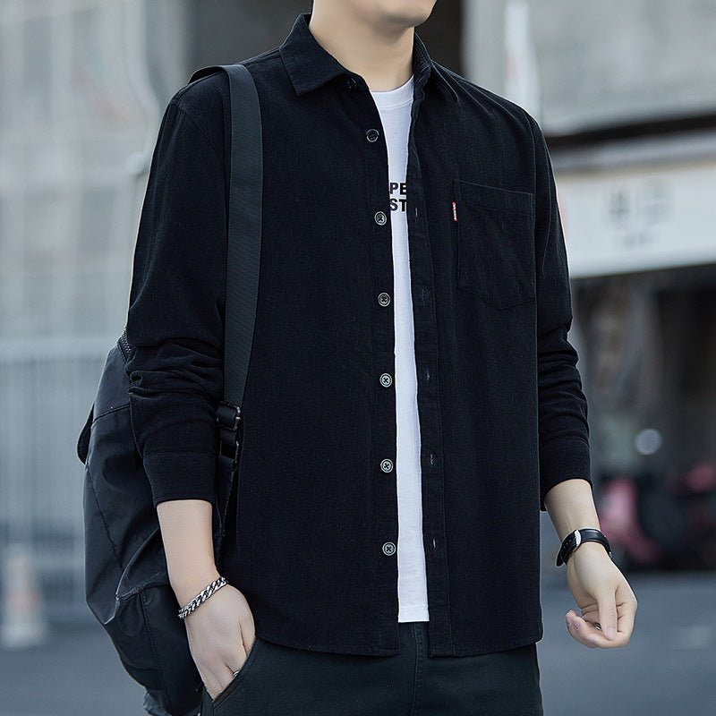 Men's Shirt - Regular Fit Long Sleeve with Chest Pocket | Casual
