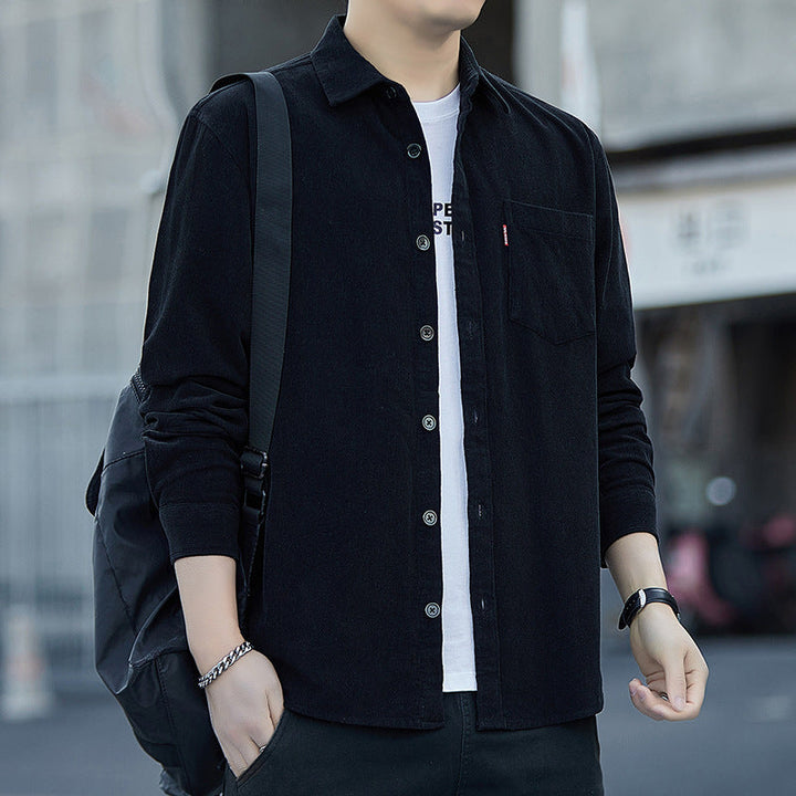 Men's Shirt - Regular Fit Long Sleeve with Chest Pocket | Casual