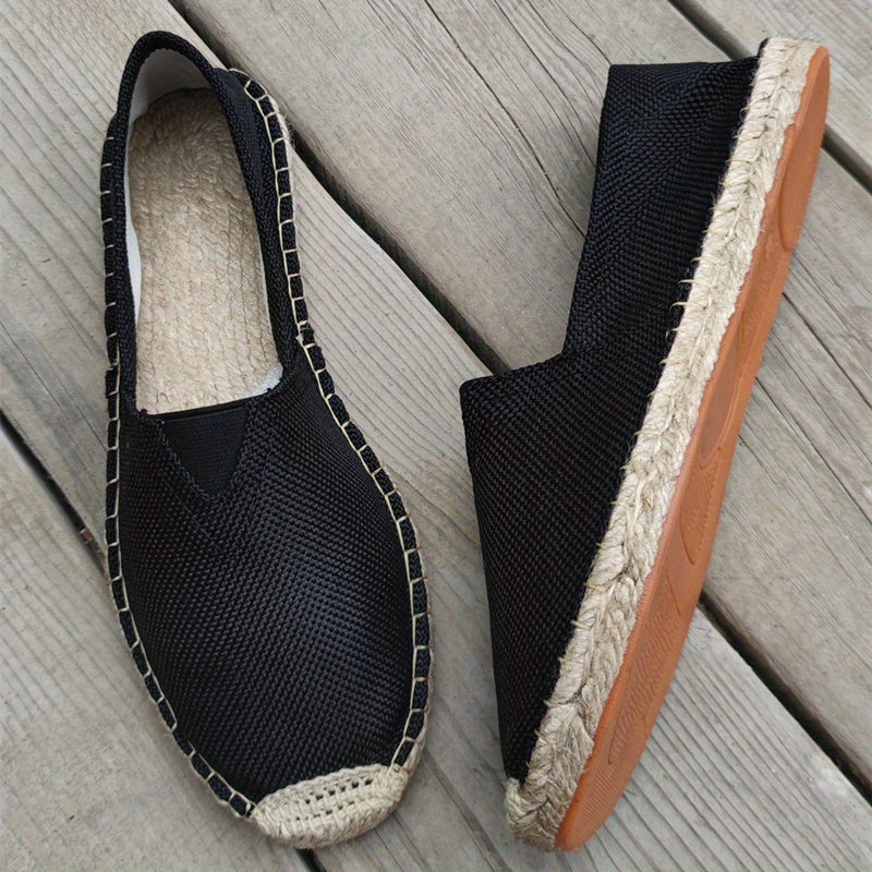 Loafers Men - Slip On Espadrille with Rope Trim and Flat Sole | Summer