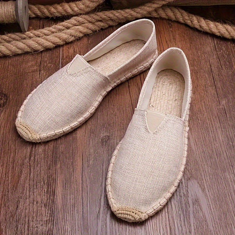 Loafers Men - Slip On Espadrille with Rope Trim and Flat Sole | Summer