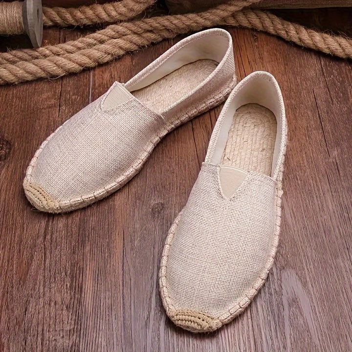 Loafers Men - Slip On Espadrille with Rope Trim and Flat Sole | Summer
