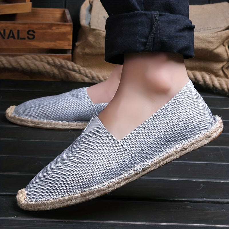 Loafers Men - Slip On Espadrille with Rope Trim and Flat Sole | Summer