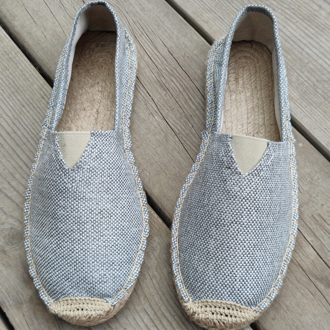 Loafers Men - Slip On Espadrille with Rope Trim and Flat Sole | Summer