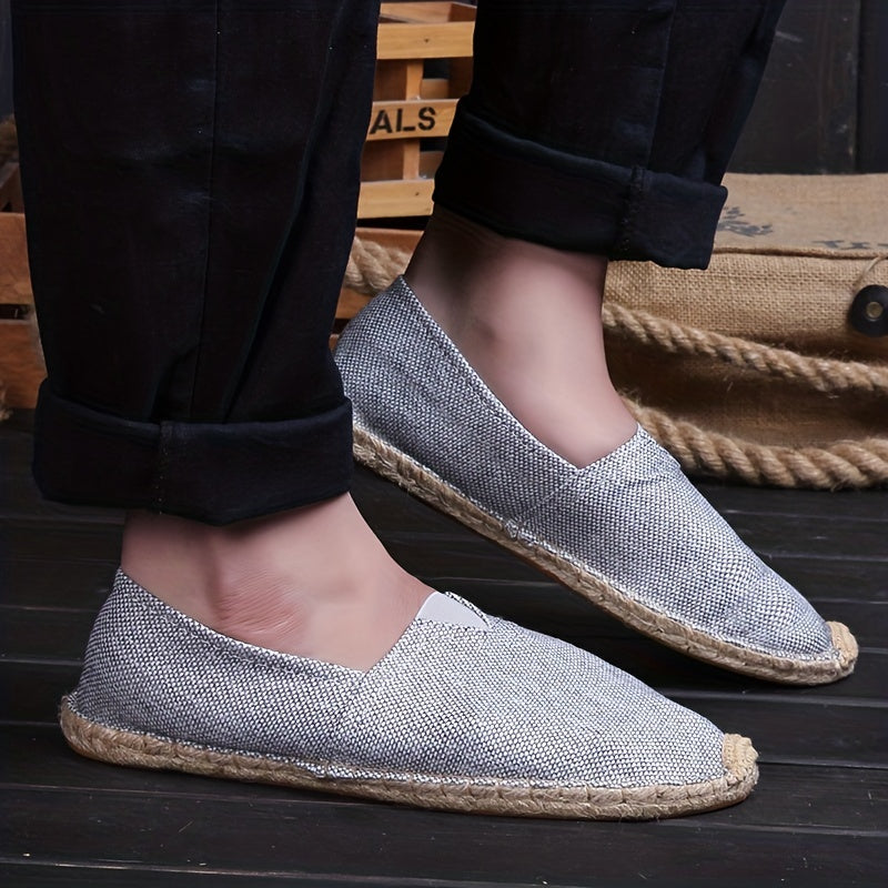 Loafers Men - Slip On Espadrille with Rope Trim and Flat Sole | Summer
