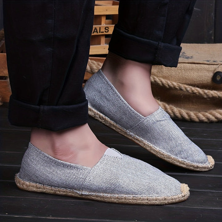 Loafers Men - Slip On Espadrille with Rope Trim and Flat Sole | Summer