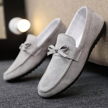 Loafers Men - Slip On with Bow Detail and Flat Sole | Casual