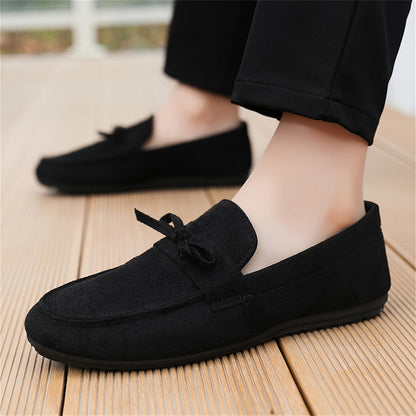 Loafers Men - Slip On with Bow Detail and Flat Sole | Casual