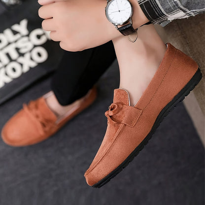Loafers Men - Slip On with Bow Detail and Flat Sole | Casual