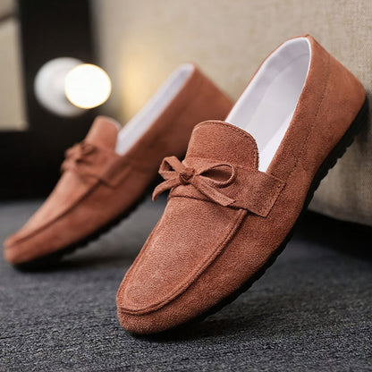 Loafers Men - Slip On with Bow Detail and Flat Sole | Casual