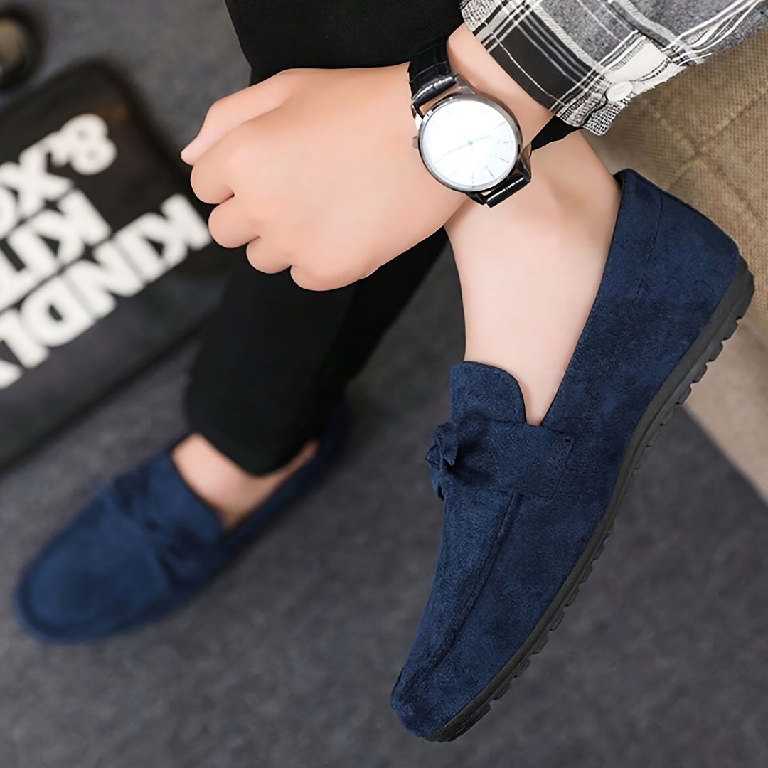 Loafers Men - Slip On with Bow Detail and Flat Sole | Casual