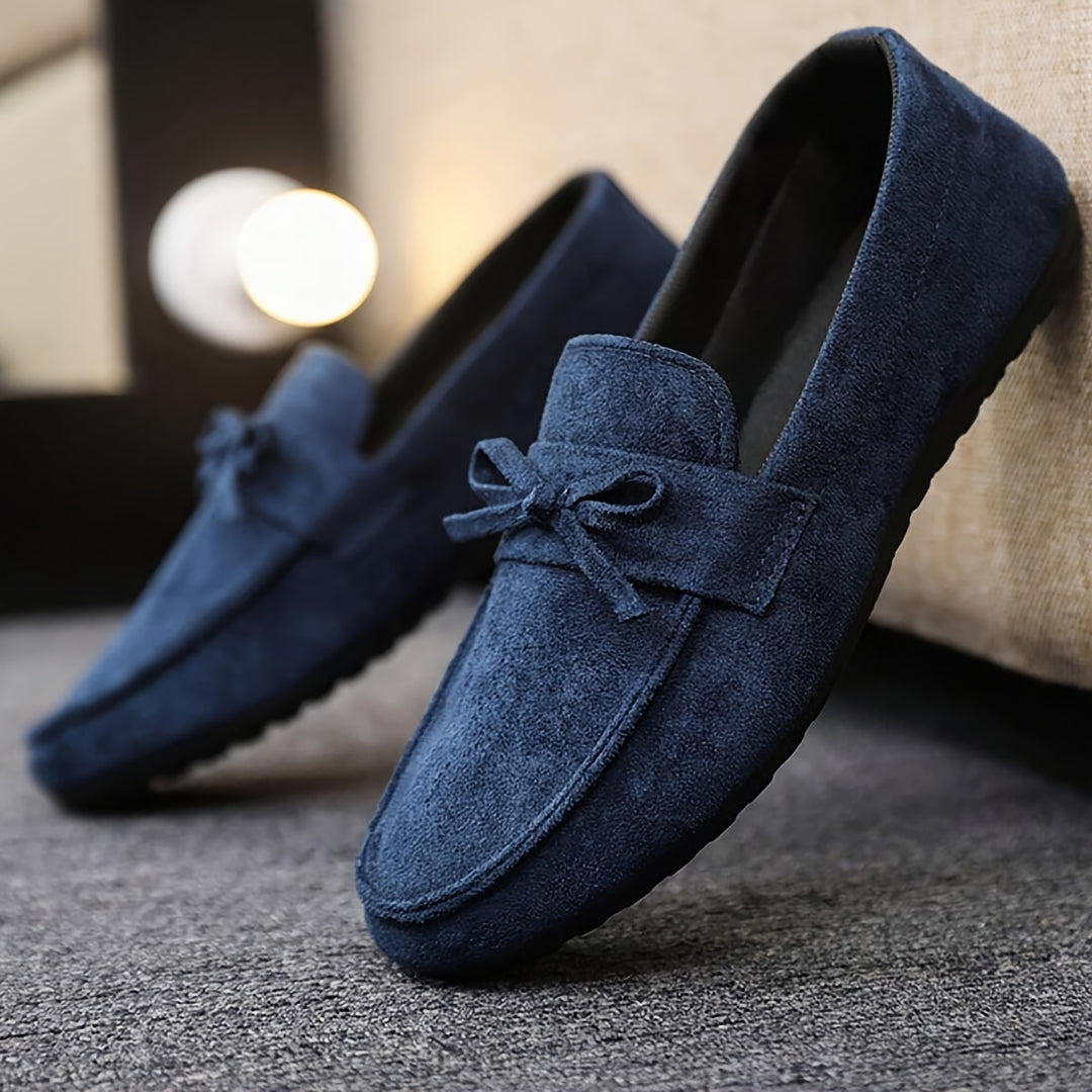 Loafers Men - Slip On with Bow Detail and Flat Sole | Casual