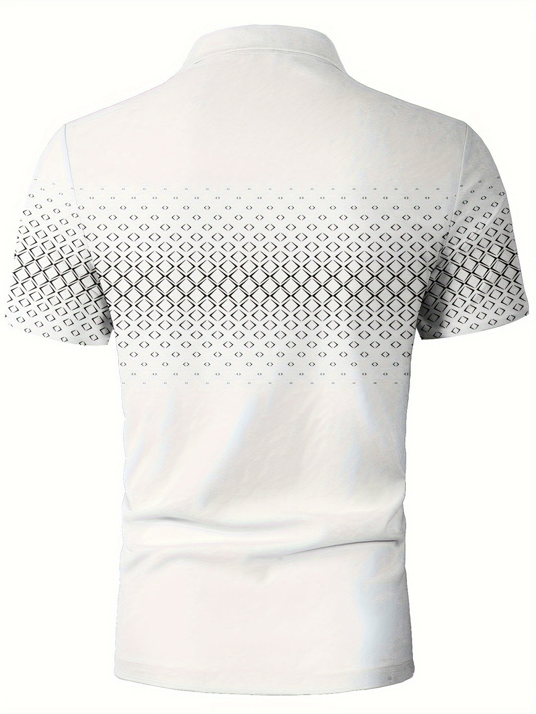 Polo Shirt Men - Slim Fit Short Sleeve with Geometric Print | Casual