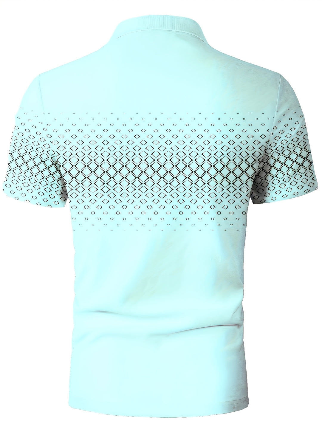 Polo Shirt Men - Slim Fit Short Sleeve with Geometric Print | Casual