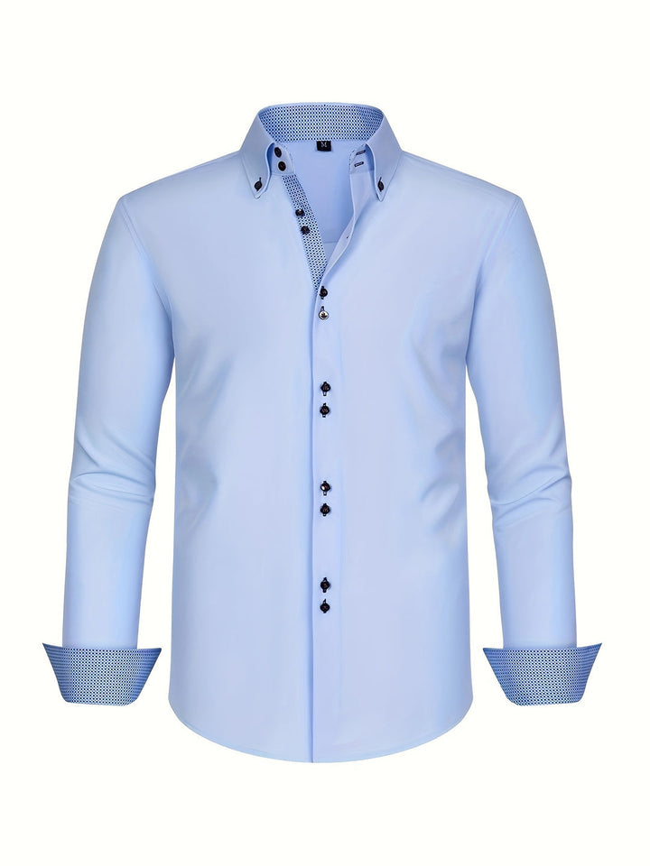 Men's Shirt - Slim Fit Double Collar with Contrast Cuffs | Smart