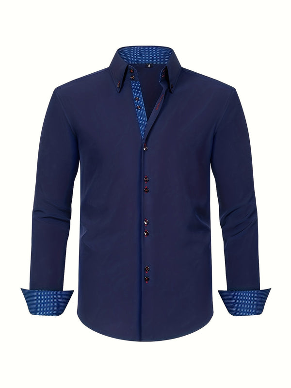 Men's Shirt - Slim Fit Double Collar with Contrast Cuffs | Smart