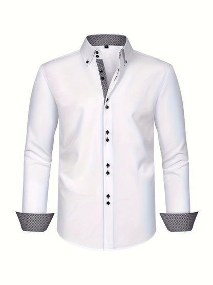 Men's Shirt - Slim Fit Double Collar with Contrast Cuffs | Smart