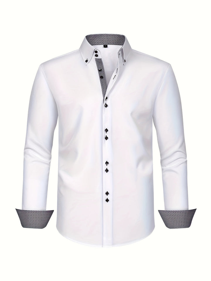 Men's Shirt - Slim Fit Double Collar with Contrast Cuffs | Smart