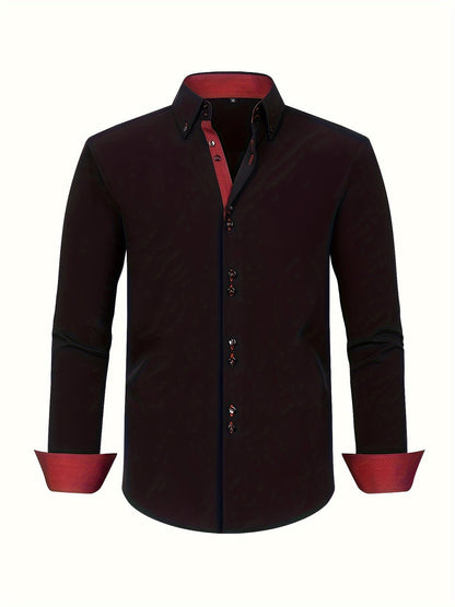 Men's Shirt - Slim Fit Double Collar with Contrast Cuffs | Smart