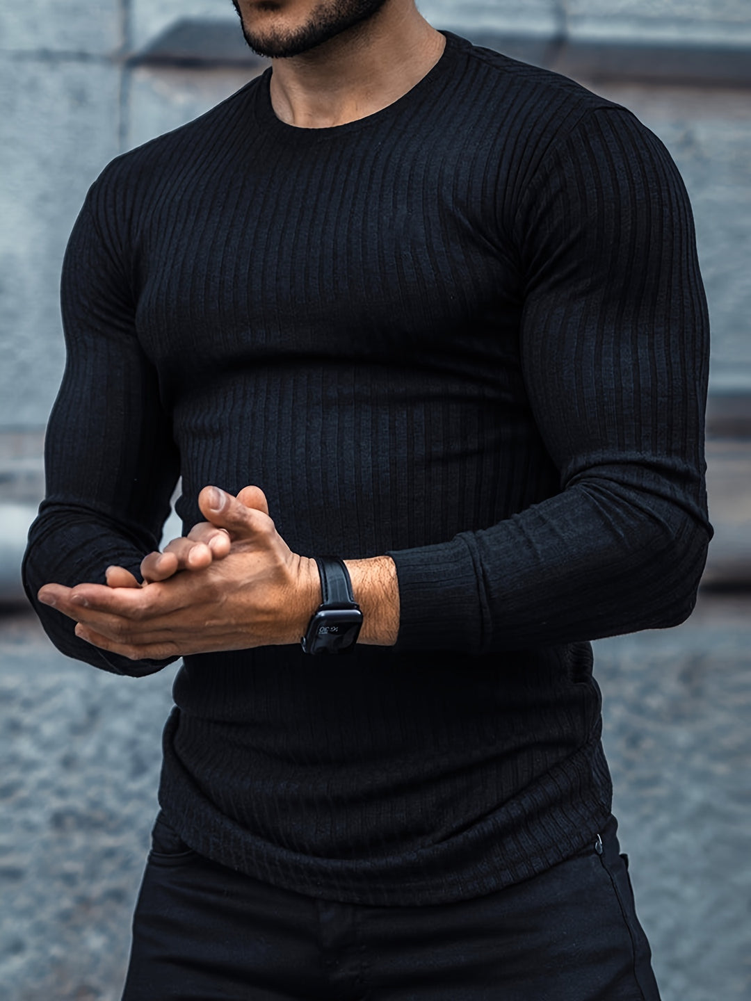 Men's Long Sleeve T-Shirt - Fitted Slim Cut | Casual Essential
