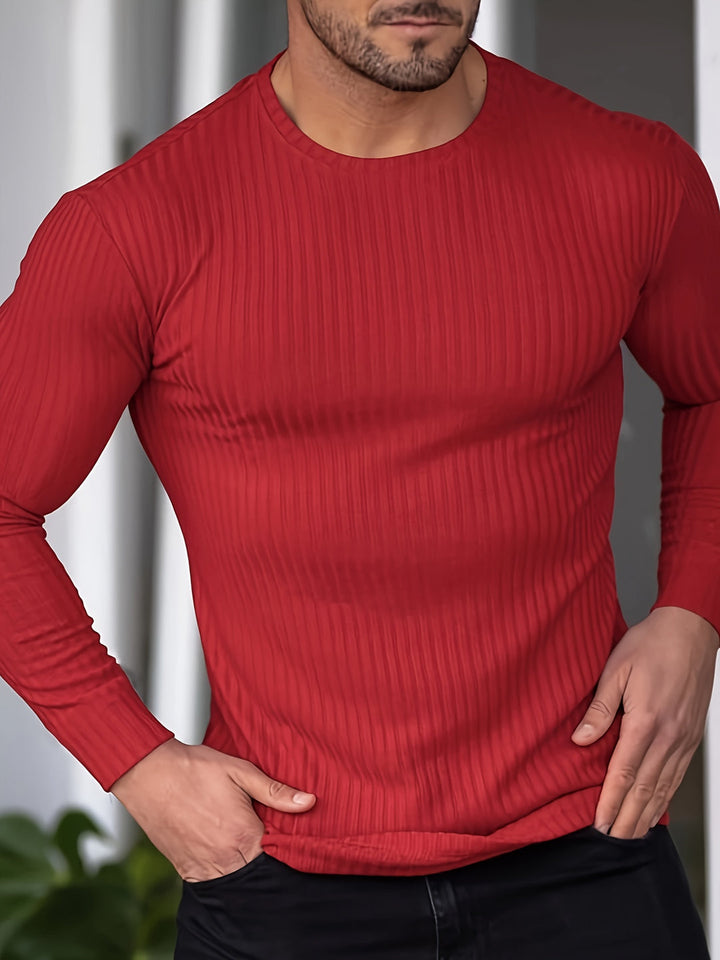 Men's Long Sleeve T-Shirt - Fitted Slim Cut | Casual Essential
