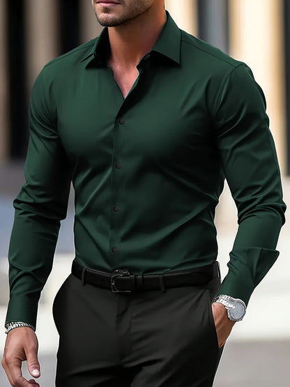 Men's Shirt - Slim Fit Long Sleeve Button-Down | Smart Casual