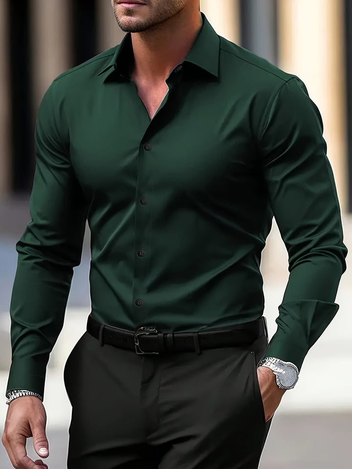 Men's Shirt - Slim Fit Long Sleeve Button-Down | Smart Casual