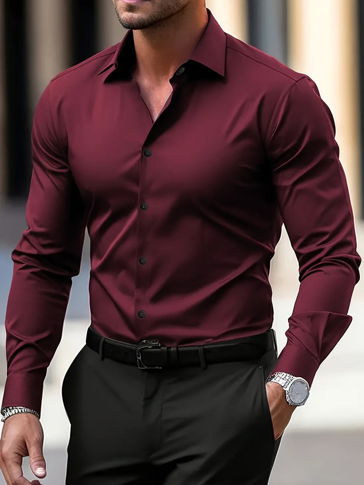 Men's Shirt - Slim Fit Long Sleeve Button-Down | Smart Casual