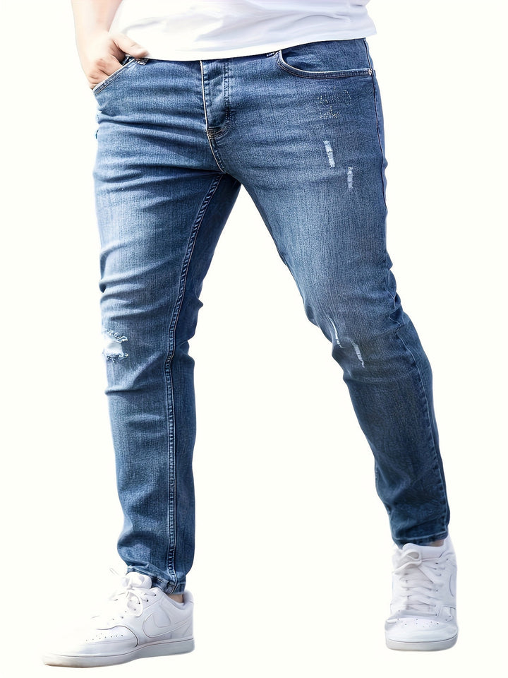 Mens Jeans - Slim Fit Tapered Leg with Distressed Detail | Casual
