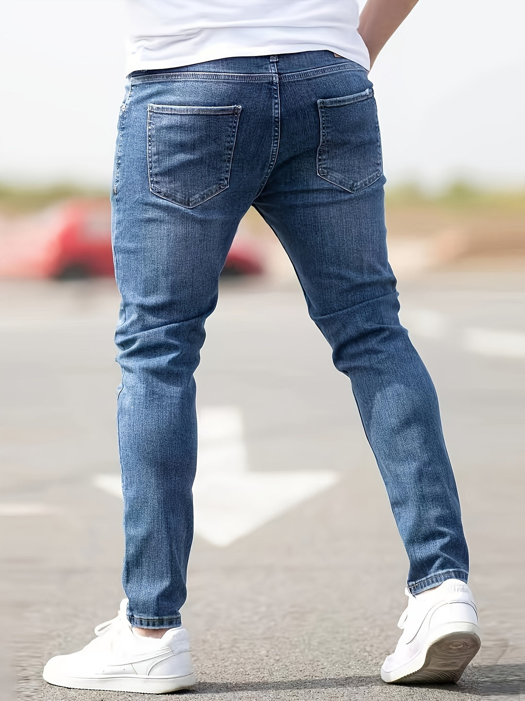 Mens Jeans - Slim Fit Tapered Leg with Distressed Detail | Casual