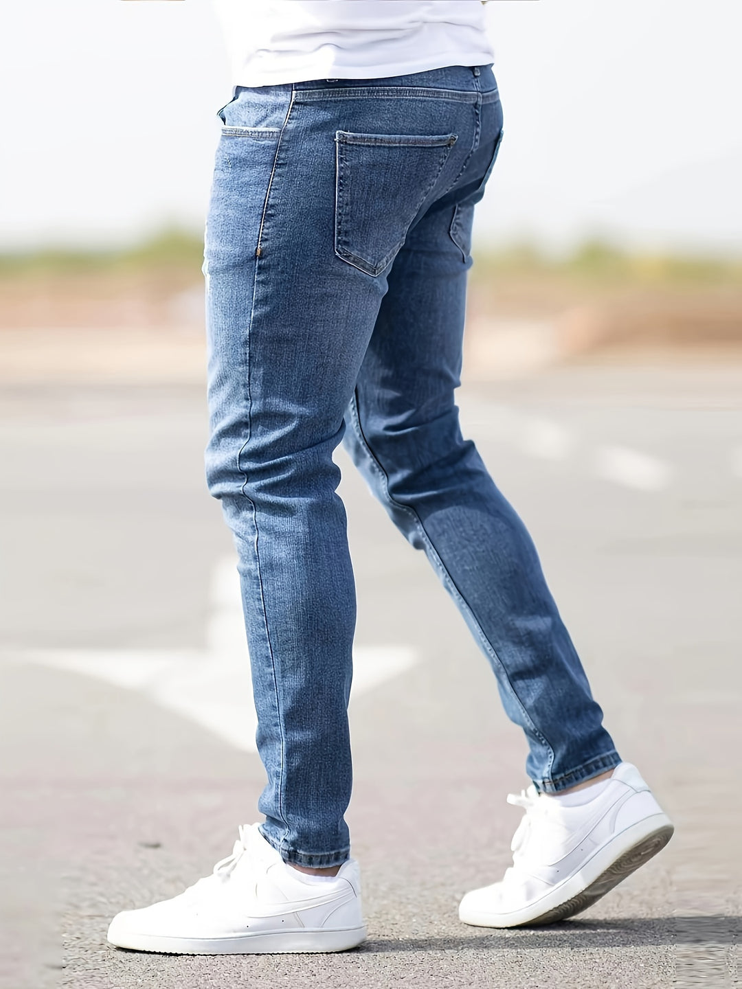 Mens Jeans - Slim Fit Tapered Leg with Distressed Detail | Casual