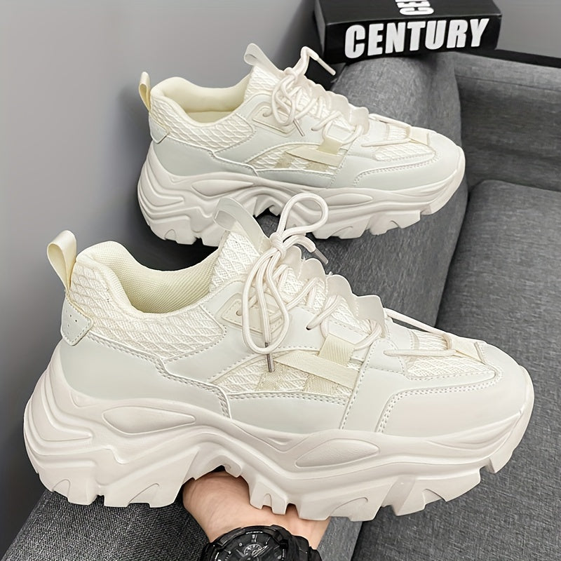 Men's Trainers - Chunky Platform Sole with Lace-Up | Casual