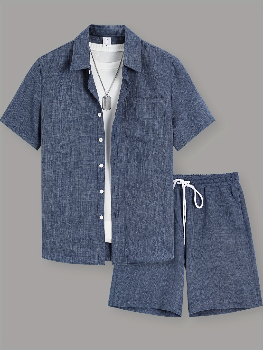 Men's Co-ord Set - Short Sleeve Shirt Matching Shorts | Summer
