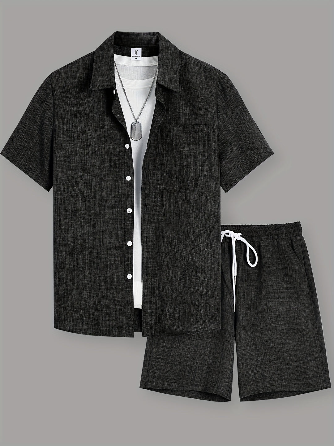 Men's Co-ord Set - Short Sleeve Shirt Matching Shorts | Summer