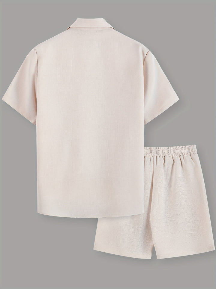Men's Co-ord Set - Short Sleeve Shirt Matching Shorts | Summer