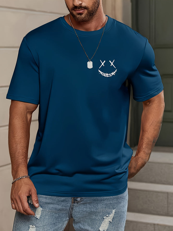 Men's Graphic T-Shirt - Smiley Face Print | Casual Streetwear