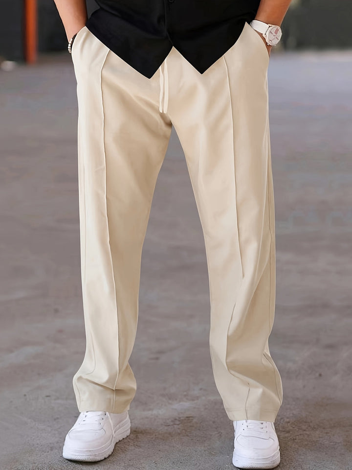 Men's Trousers - Straight Leg Formal with Seam Detail | Smart Casual