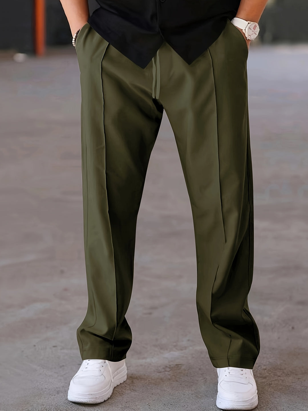 Men's Trousers - Straight Leg Formal with Seam Detail | Smart Casual