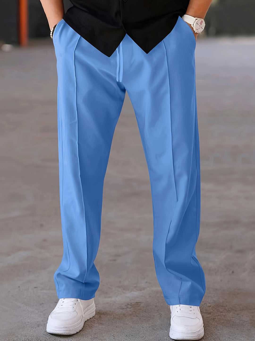 Men's Trousers - Straight Leg Formal with Seam Detail | Smart Casual